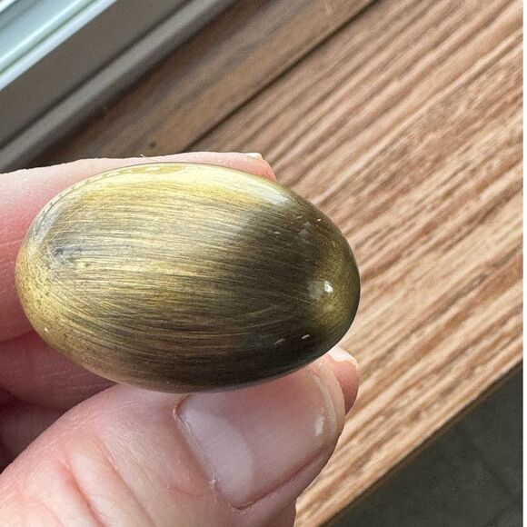 Oval Brass Metal Drawer Pulls Cabinet Knobs Handles Heavy Set of 10 1.25" Wide - Picture 5 of 12